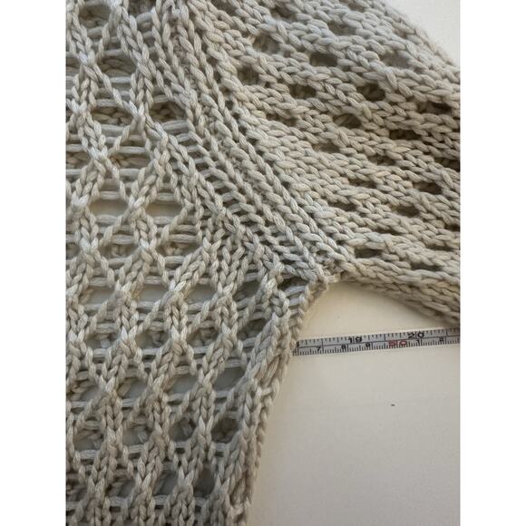 Forever 21 XXI Women’s Beige Open Knit Sweater Size Small Lightweight Boho - Picture 5 of 7